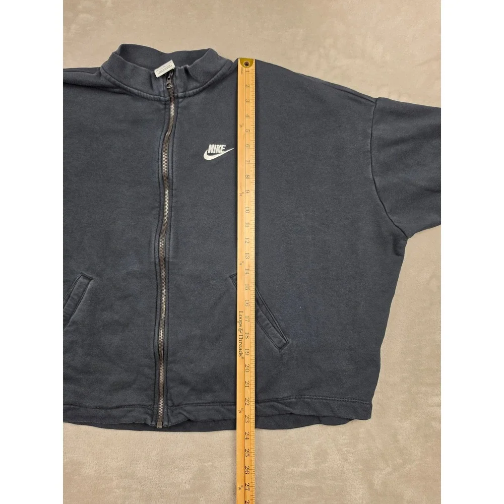 Nike Full Zip Sweatshirt Womens Medium Black DD5376 Oversized Fleece Jacket
